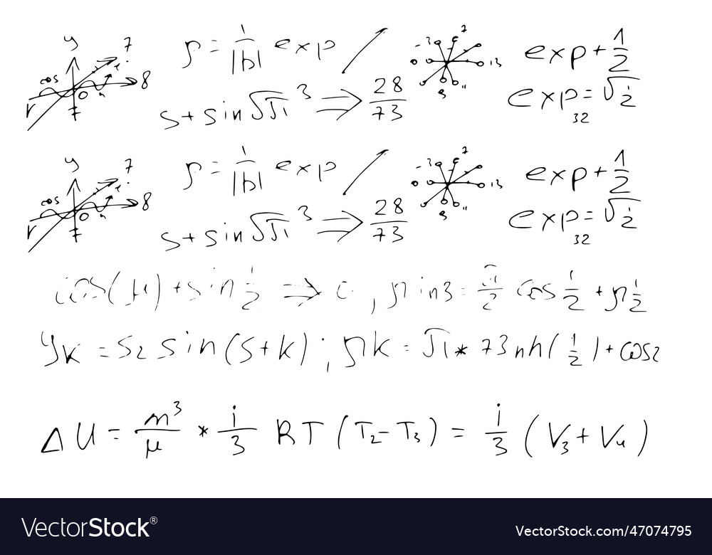Mathematical scientific formulas and expressions vector image Mathematical scientific formulas and expressions