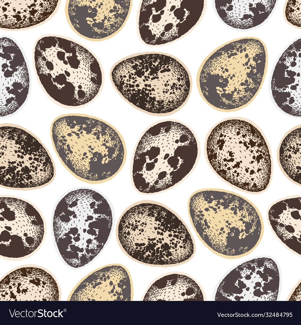 Seamless pattern with quail eggs eggshell vector image Seamless pattern with quail eggs eggshell