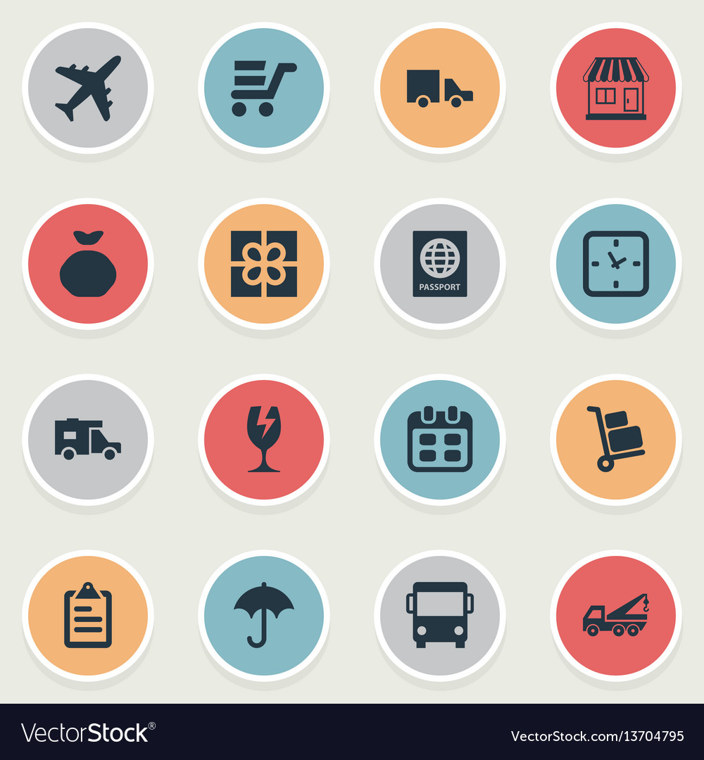 Set of simple carting icons