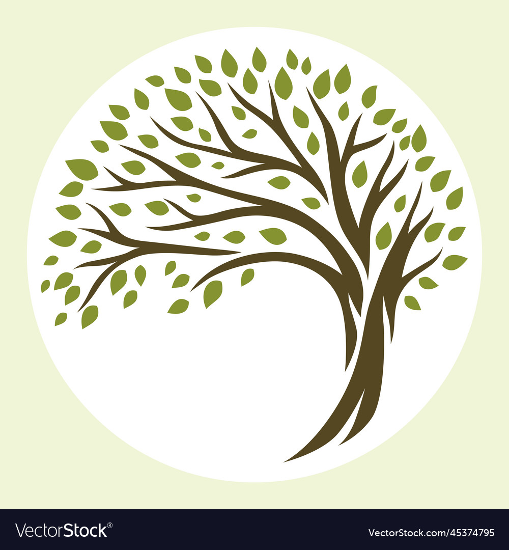 Spring or summer tree with green leaves natural Vector Image