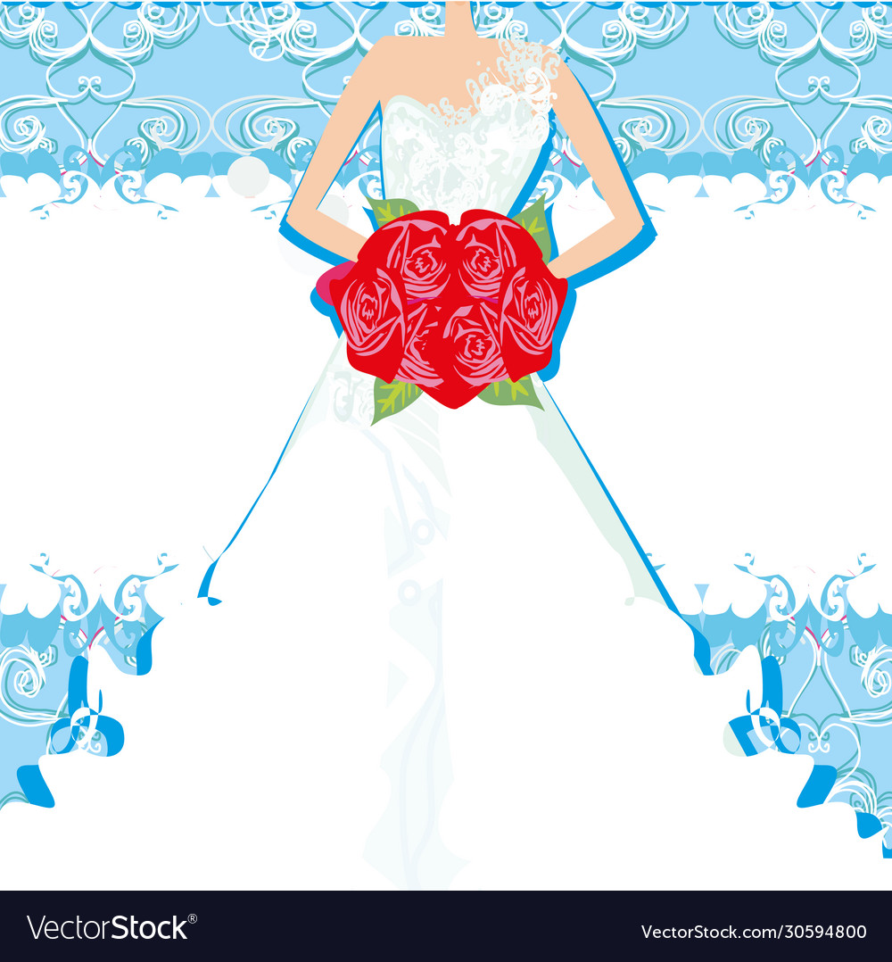 Abstract beautiful bride card vector image Abstract beautiful bride card