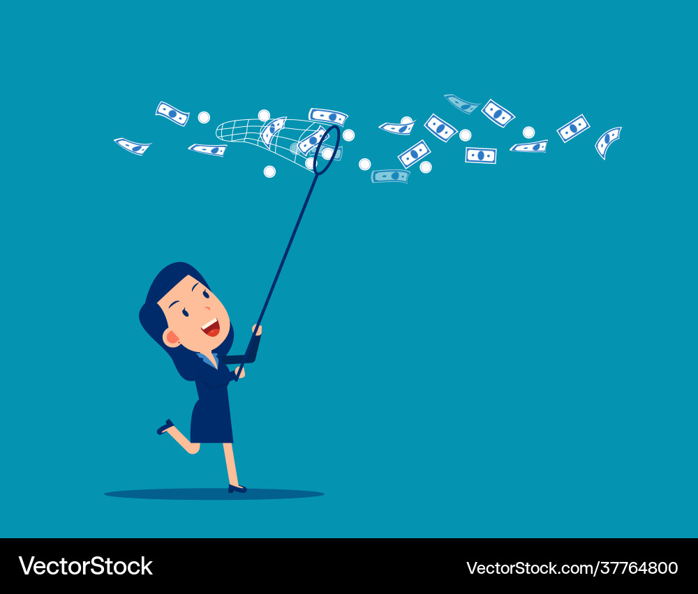 Catch moneys business financial Royalty Free Vector Image
