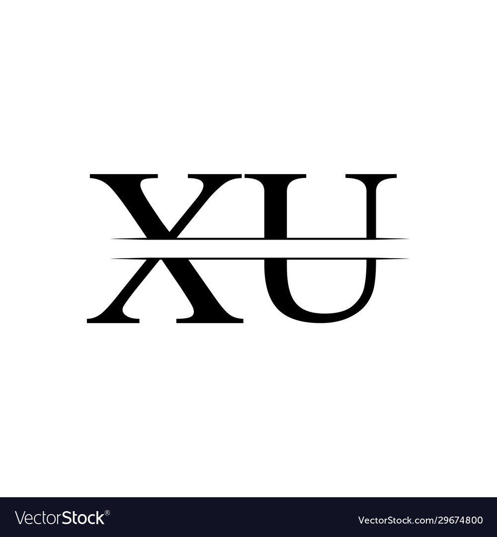 Kreativer Buchstabe xu Logo mit schwarzen Farben vector image Kreativer Buchstabe xu Logo mit schwarzen Farben