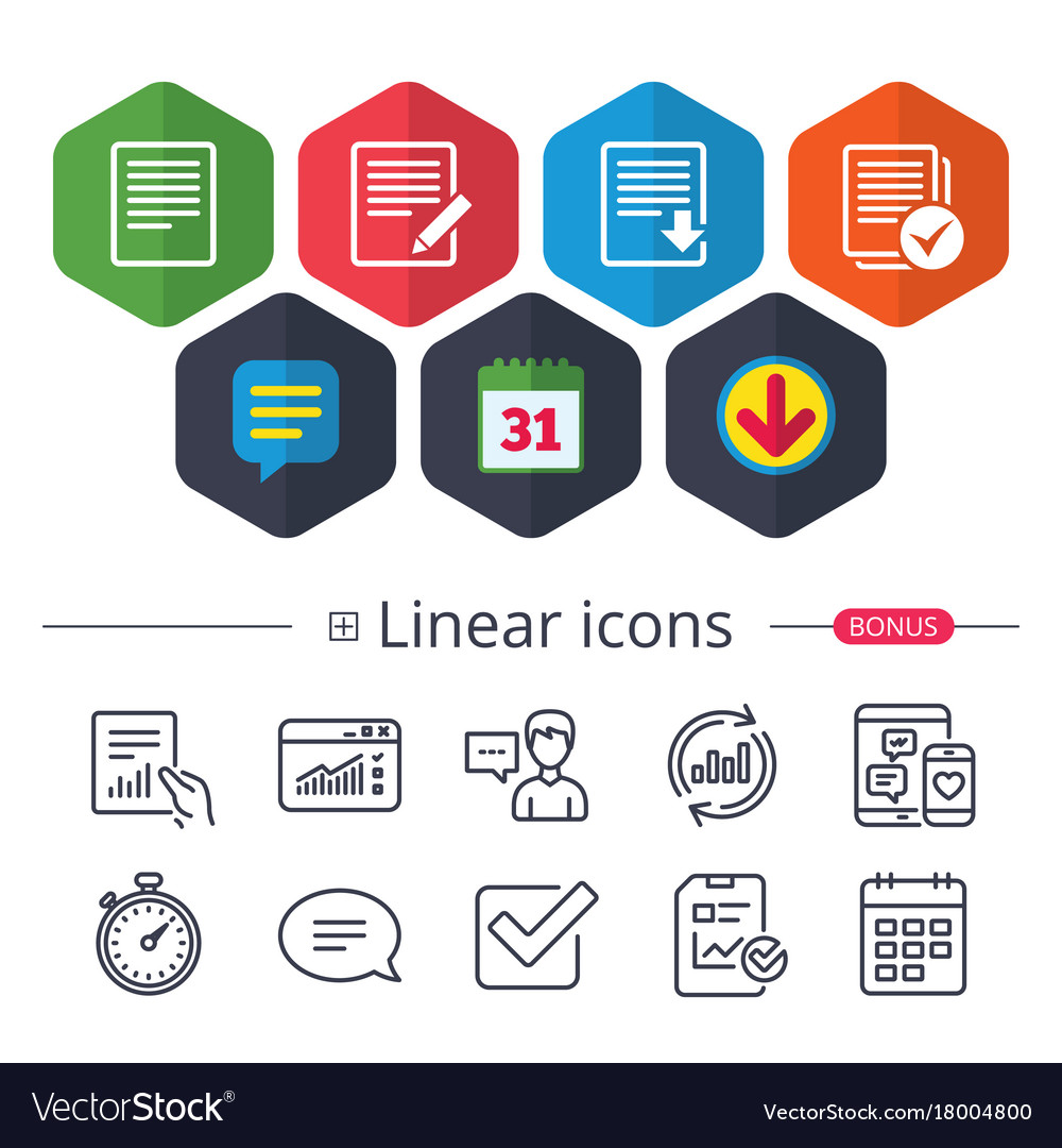Document icons download file and checkbox