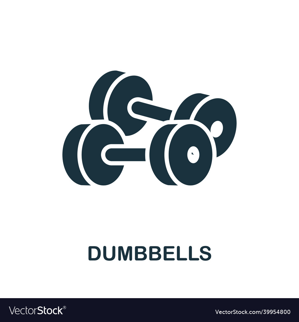 Dumbbells icon monochrome sign from gym