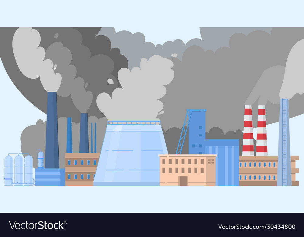 Heavy industry nature pollution plant or factory Vector Image