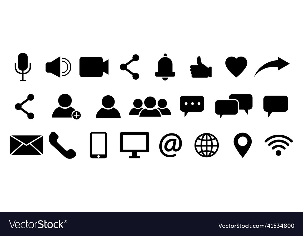 Message icon phone set web flat vector image Message icon phone set web flat