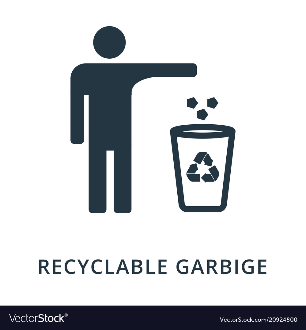 Recycling garbige icon flat style icon design ui Vector Image