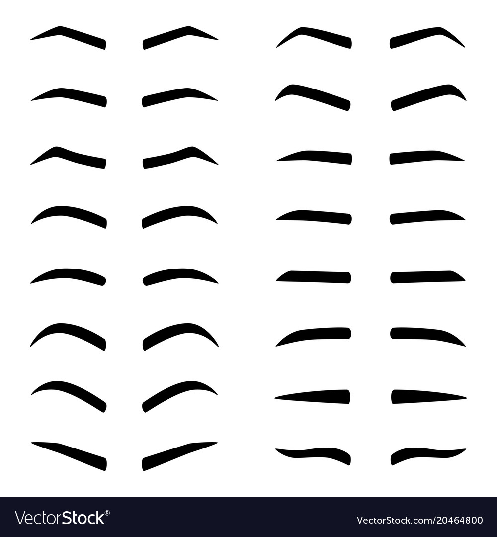 Set of designes of eyebrows Royalty Free Vector Image