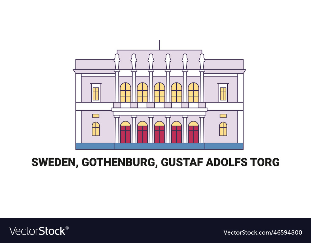 Sweden gothenburg gustaf adolfs torg travel Vector Image