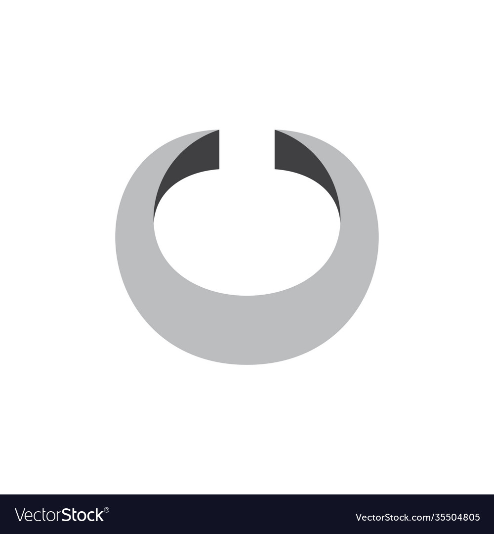 3d ring shape symbol logo Royalty Free Vector Image