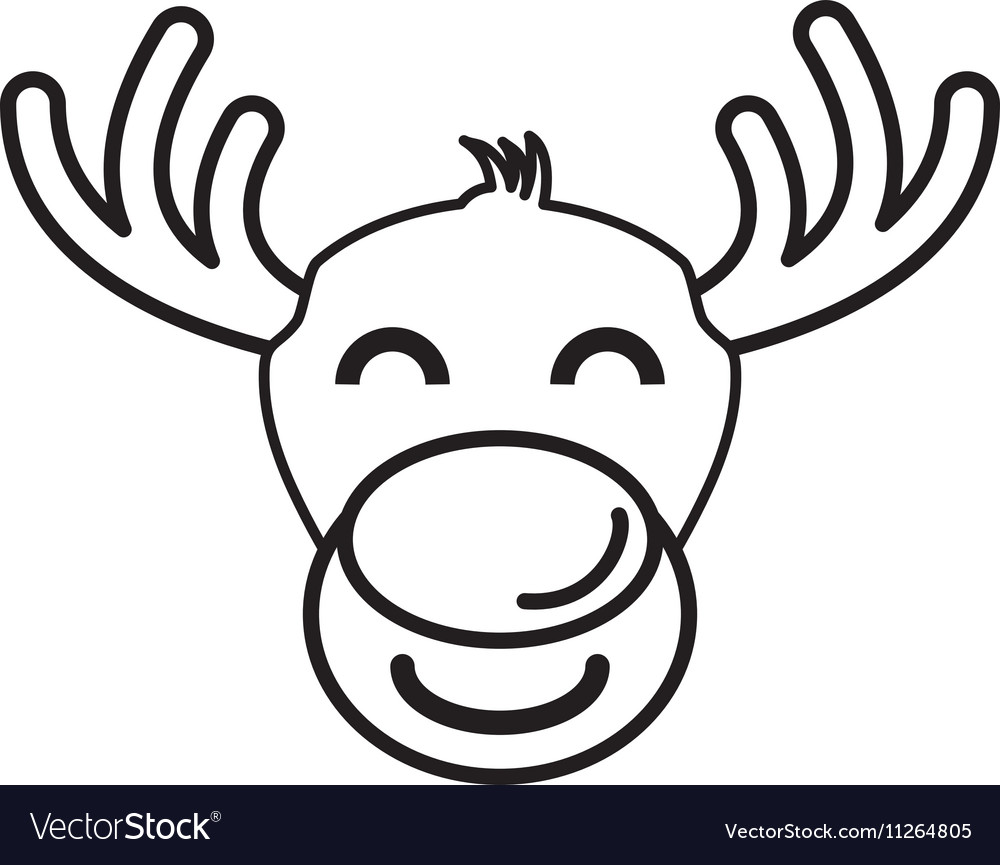 Christmas reindeer character isolated icon Vector Image