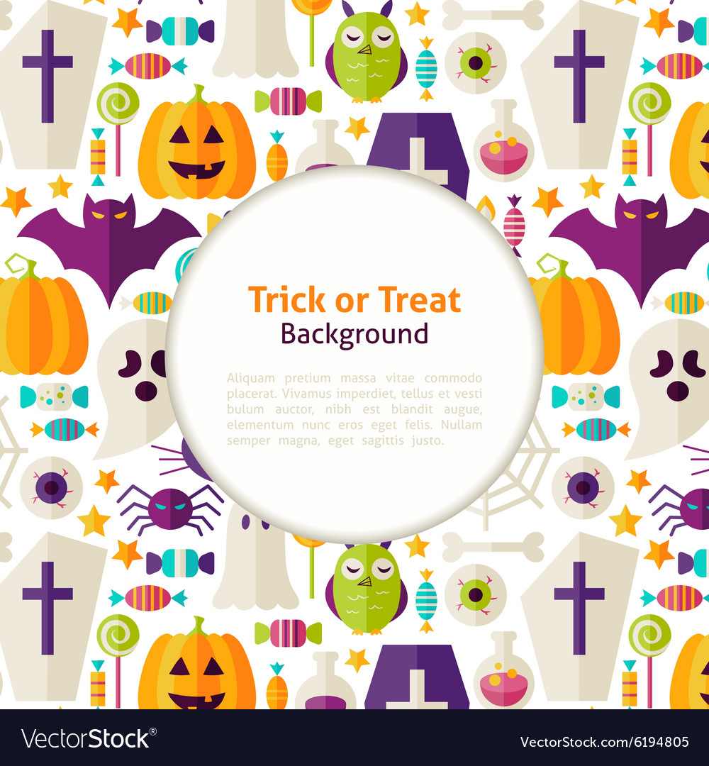 Flat halloween trick oder behandeln Hintergrund