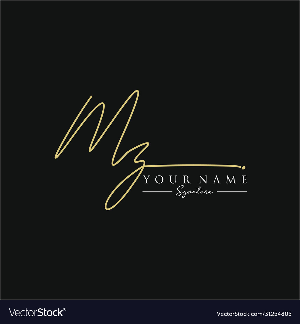 Letter mz signature logo template Royalty Free Vector Image