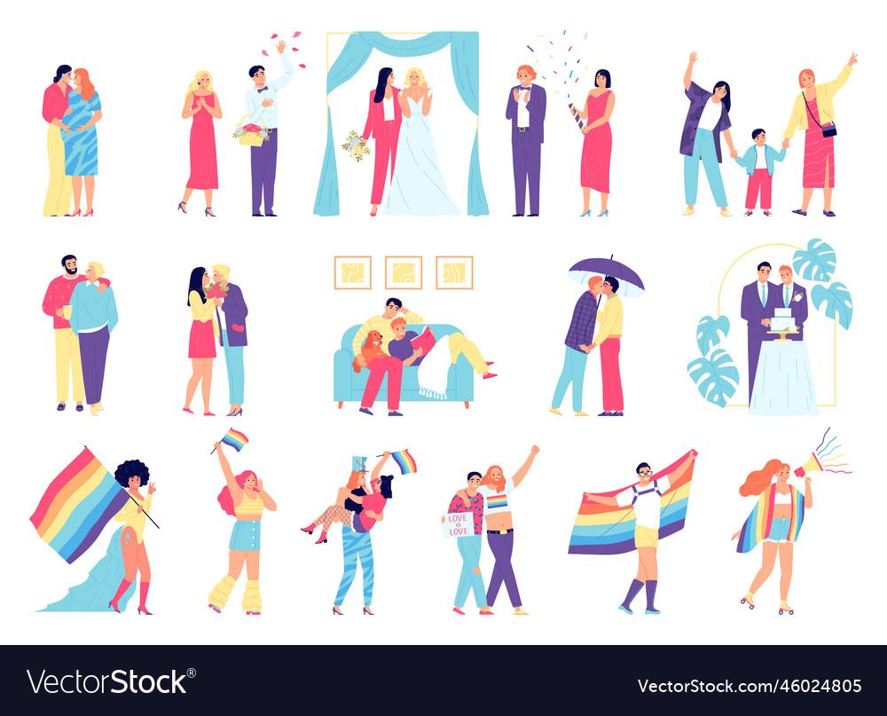 Lgbt Icon Set Royalty Free Vector Image Vectorstock