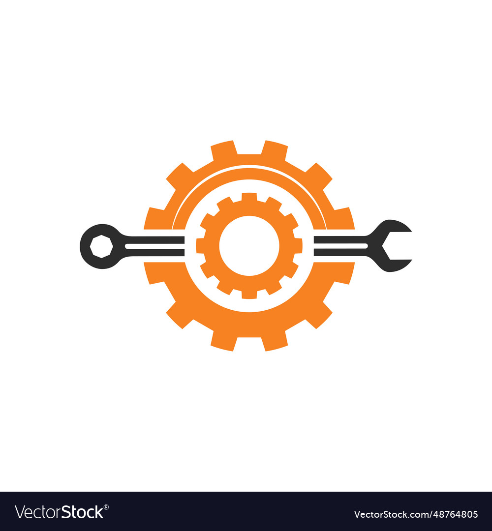 Mechanic repair gear logo template 4 Royalty Free Vector