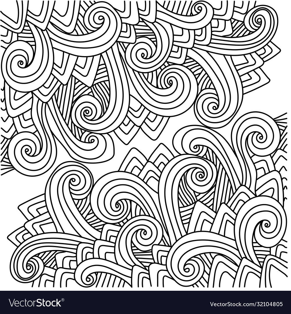 Outline abstract doodle pattern Royalty Free Vector Image