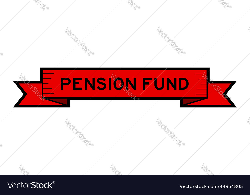 Ribbon Label Banner mit Wort Pension Fonds in rot