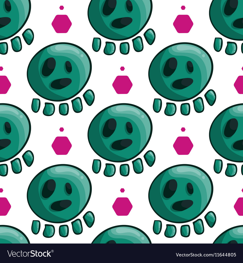 Seamless pattern with cartoon skulls