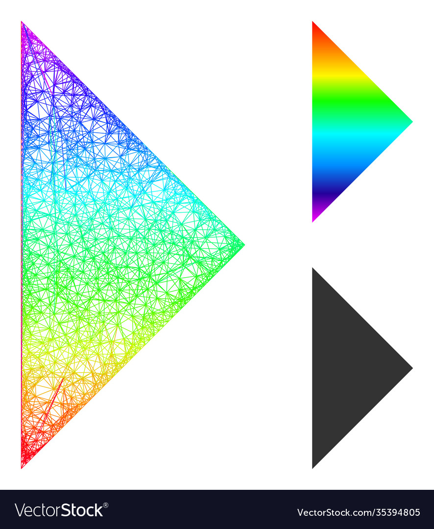 Spectrum linear gradient arrowhead right icon vector image Spectrum linear gradient arrowhead right icon