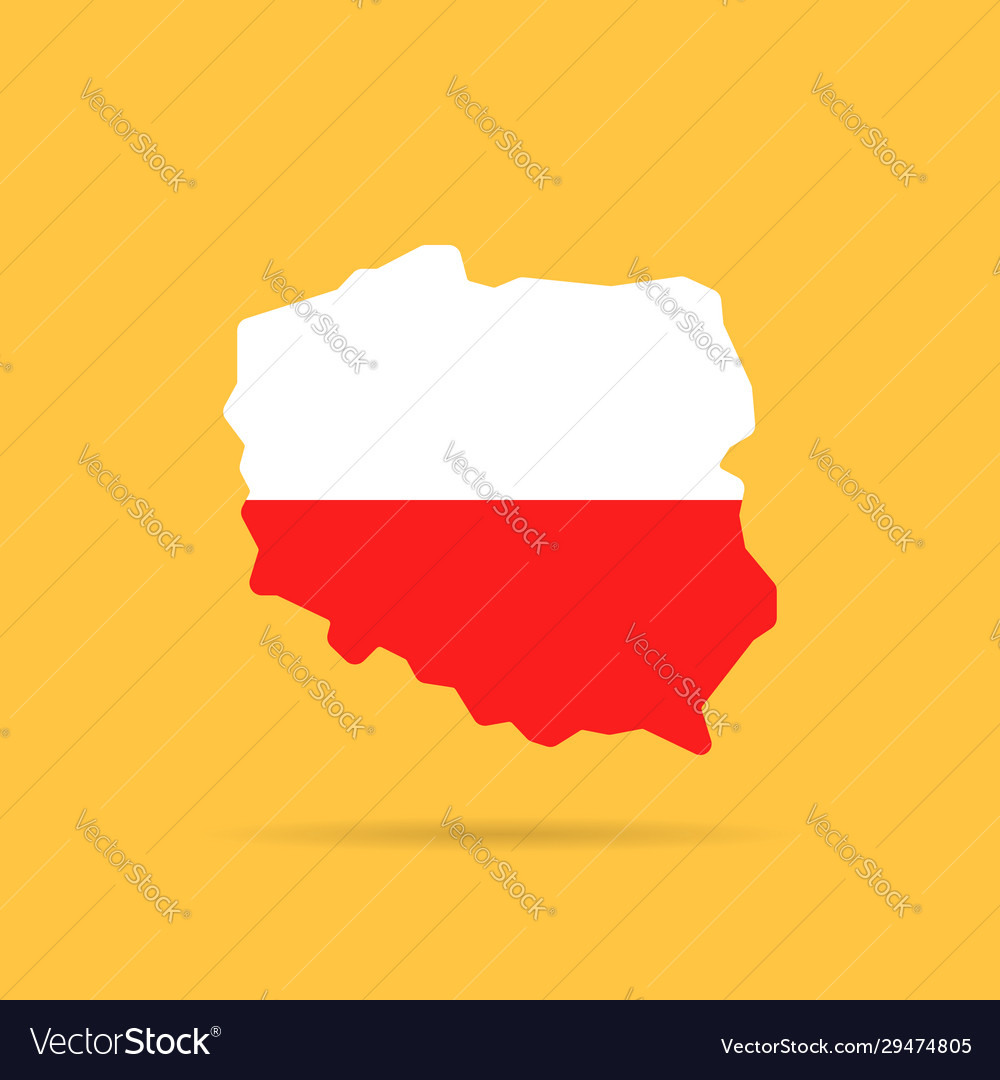 White and red poland map icon vector image White and red poland map icon