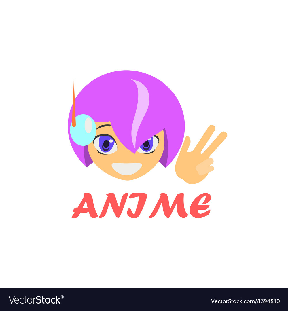 Anime heroine cartoon style icon