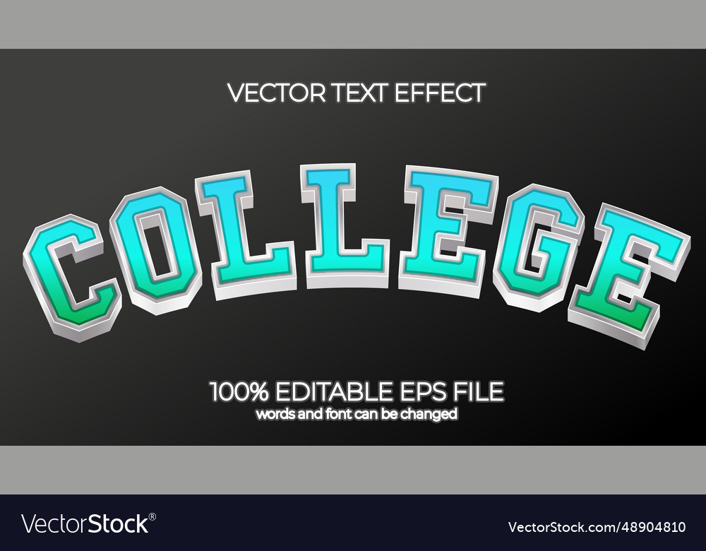 Black editcollege editable text effect style eps vector image Black editcollege editable text effect style eps