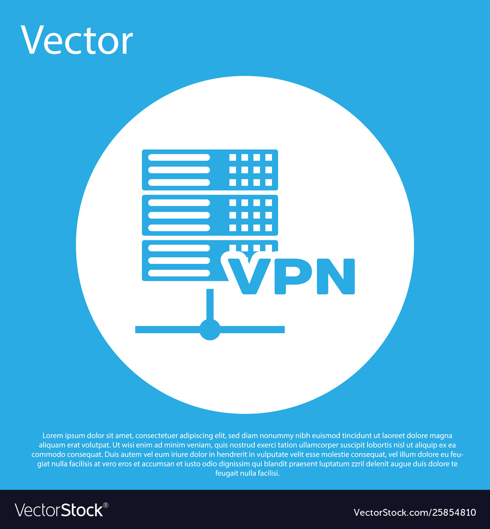 Blue server vpn icon isolated on background Vector Image