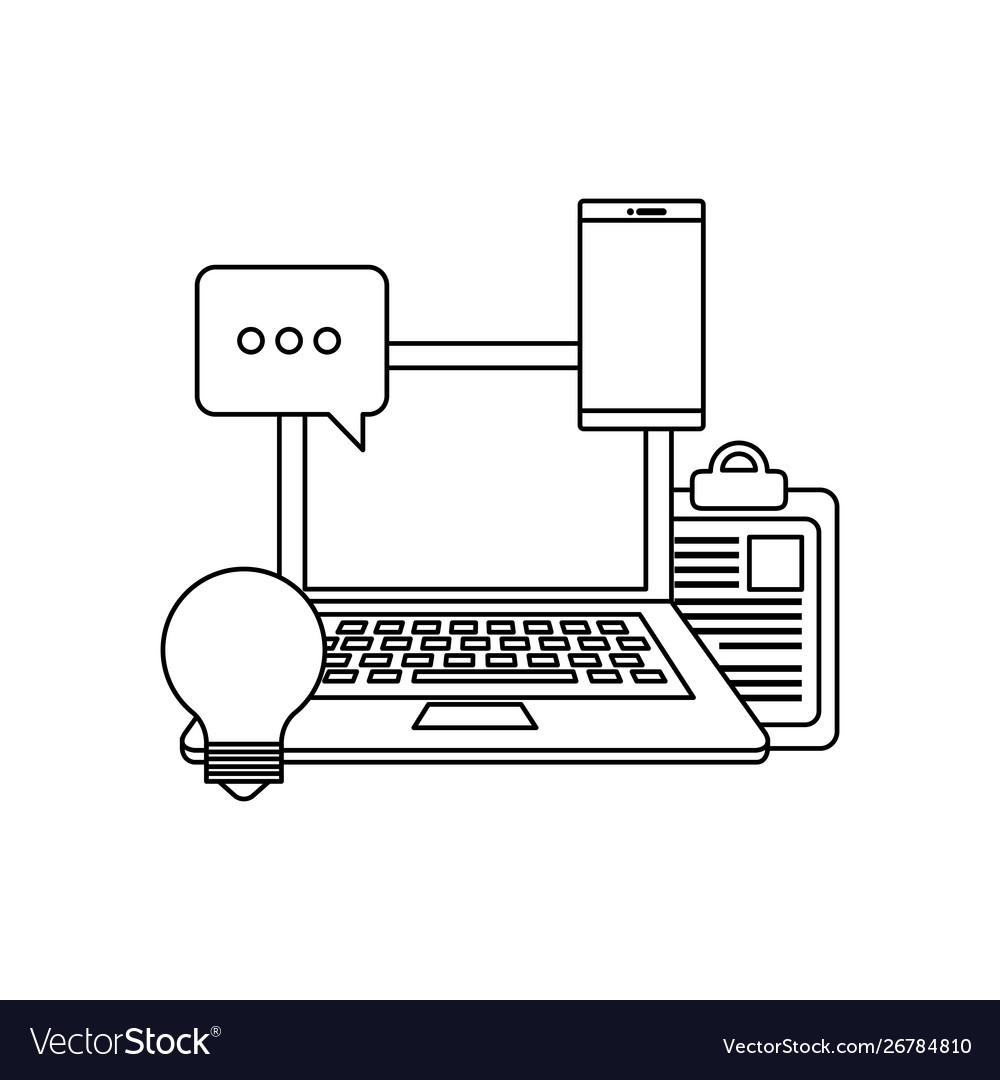 Checklist clipboard with laptop computer vector image Checklist clipboard with laptop computer