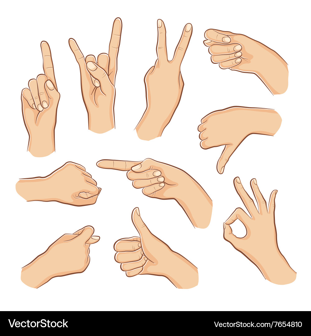 Human gestures Royalty Free Vector Image - VectorStock