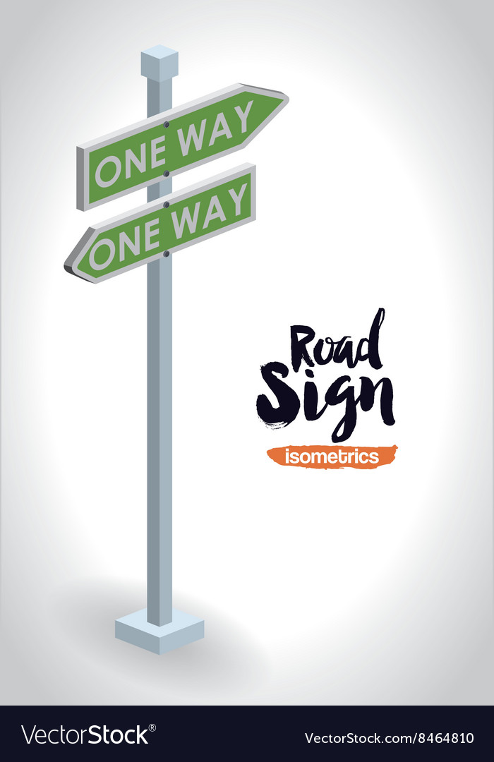 Isometrics road sign design