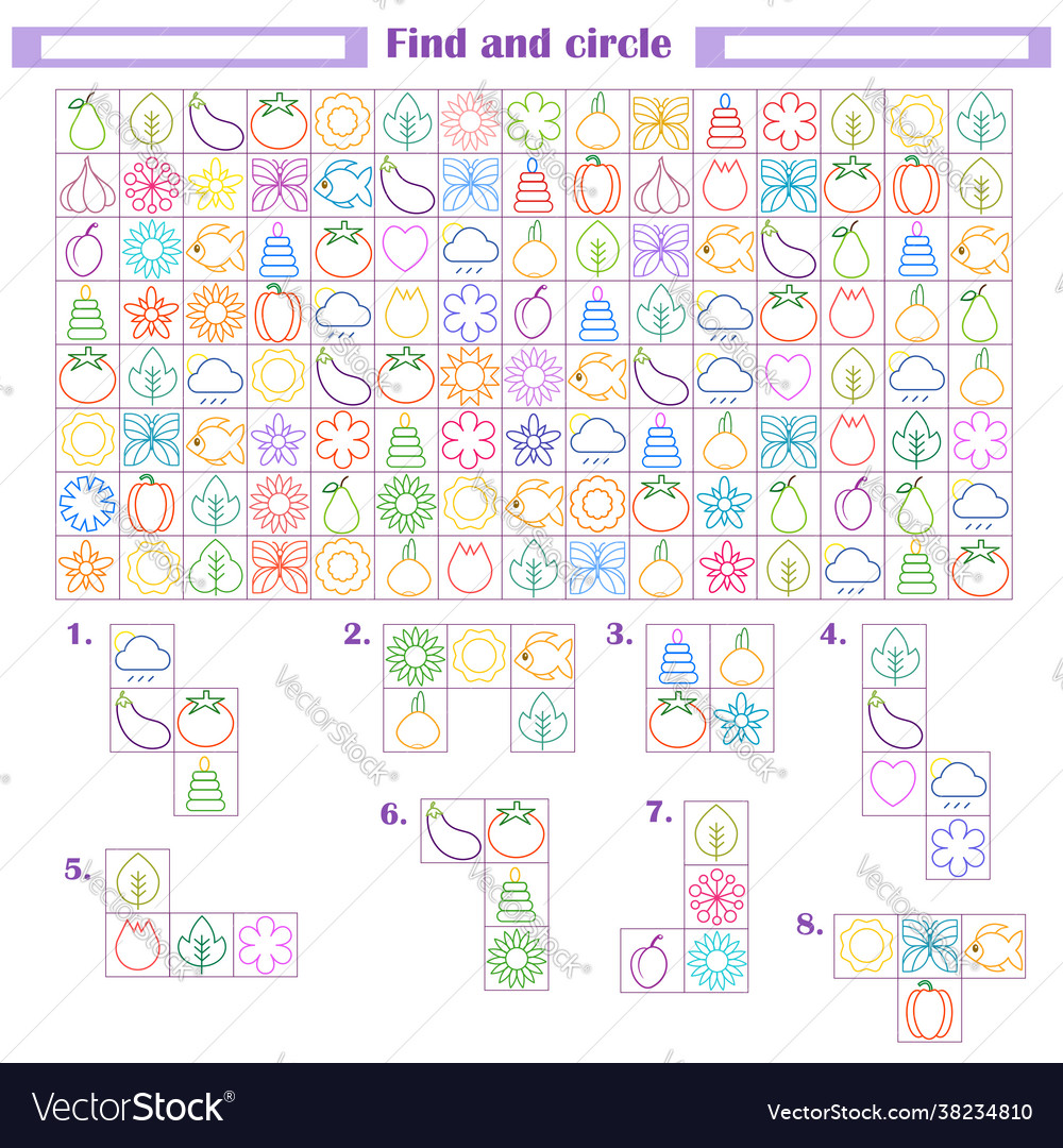 Logic game for children development attention vector image Logic game for children development attention