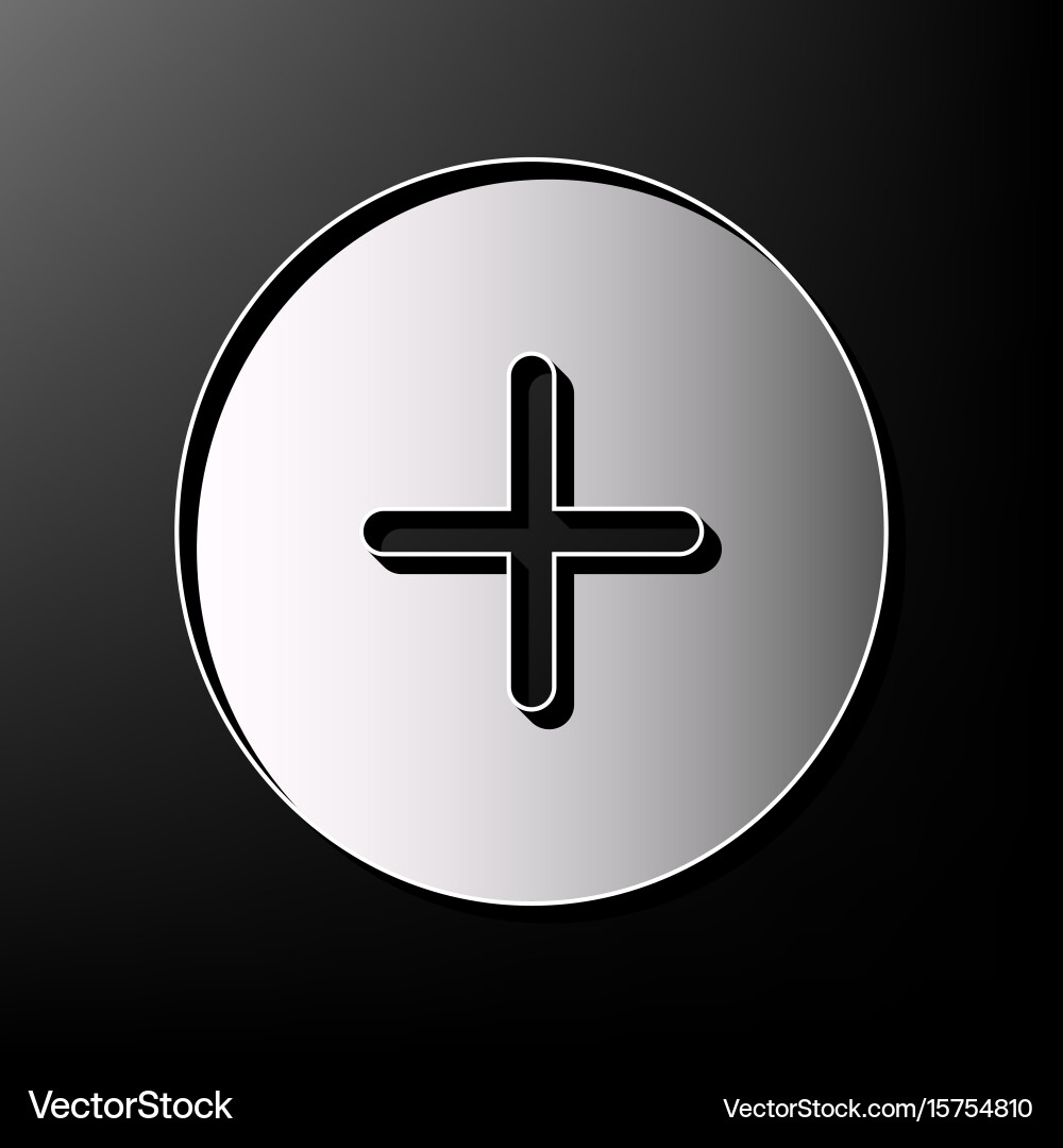 Positive symbol plus sign gray 3d printed Vector Image