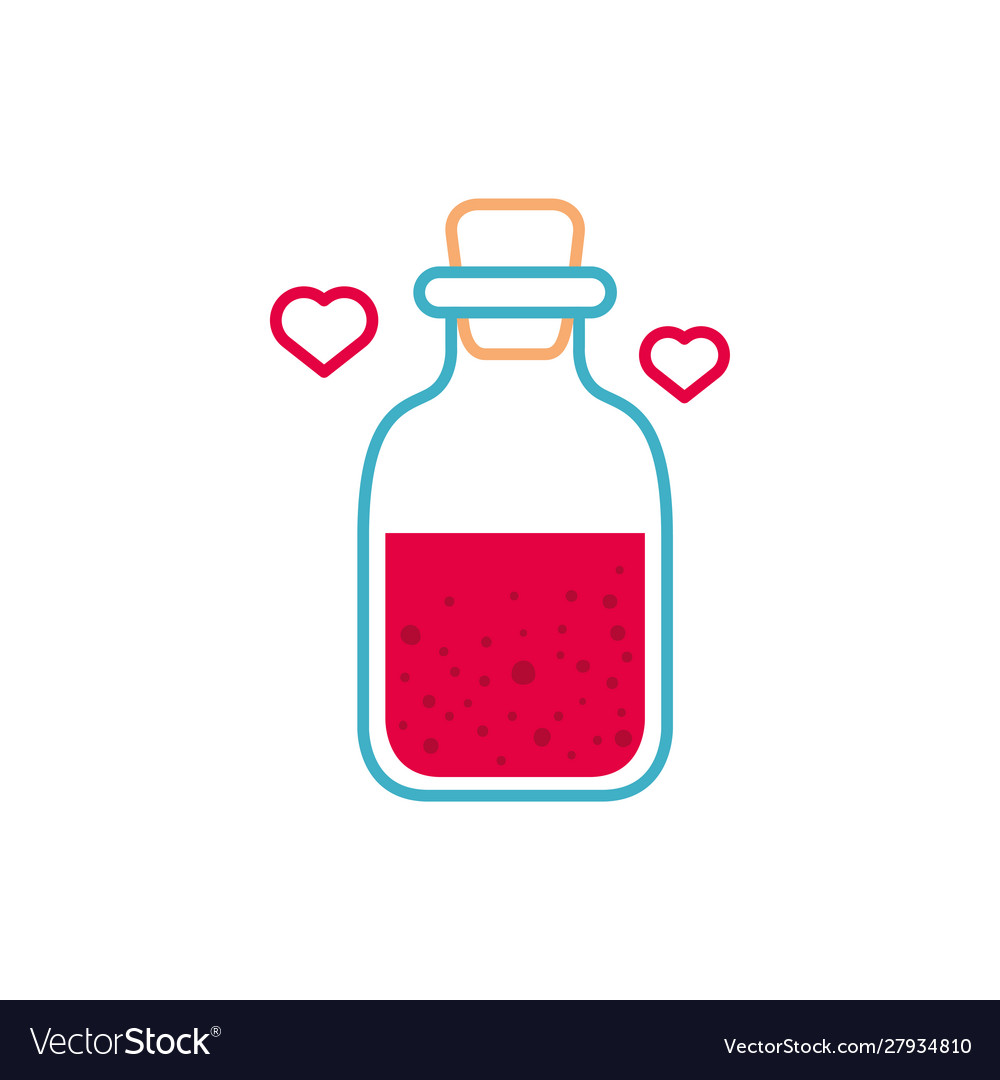 Potion bottle love fantasy line fill style