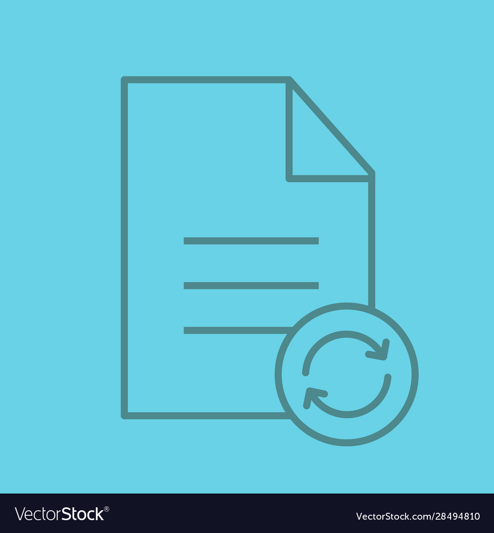 Refresh file linear icon vector image Refresh file linear icon