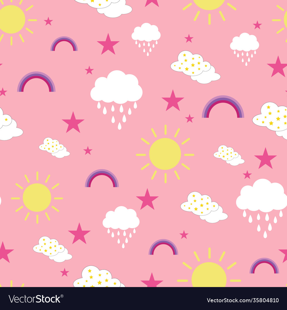 Seamless weather pattern design 4 Royalty Free Vector Image