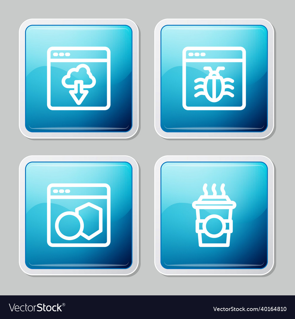 Set line cloud technology data transfer system vector image Set line cloud technology data transfer system