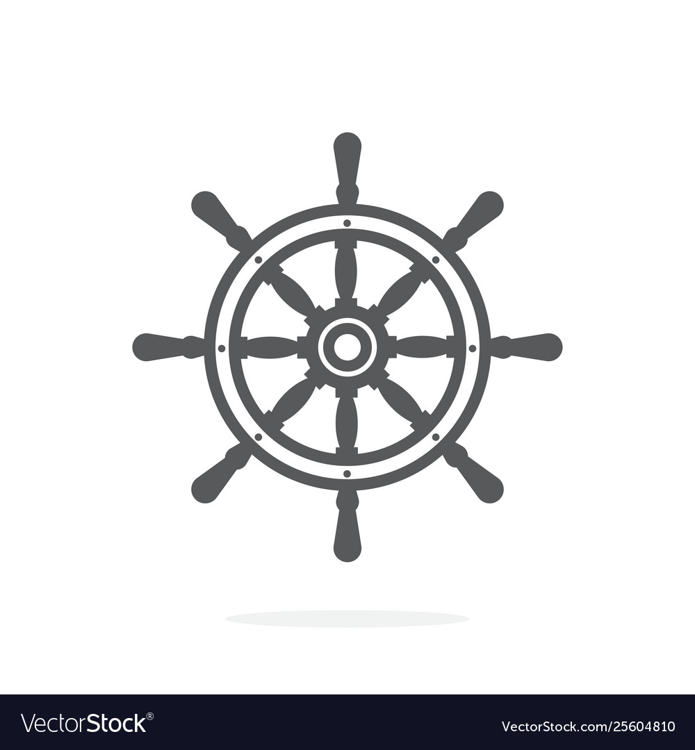 Ship wheel icon on white background vector image Ship wheel icon on white background