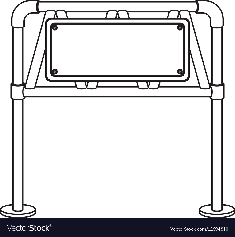 Silhouette structure rectangle road sign board