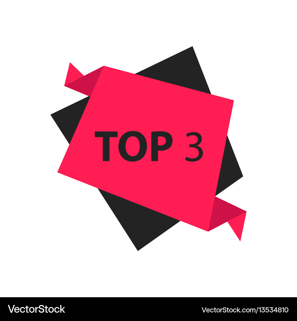 Top3 Text In Label Black Pink Royalty Free Vector Image