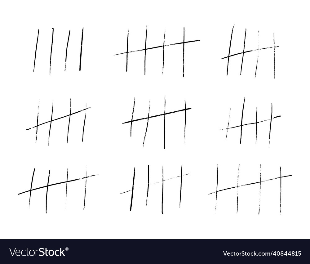A scratched count of five days tally marks vector image A scratched count of five days tally marks