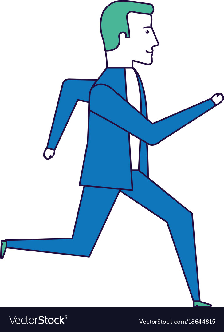 Businessman running avatar character Royalty Free Vector