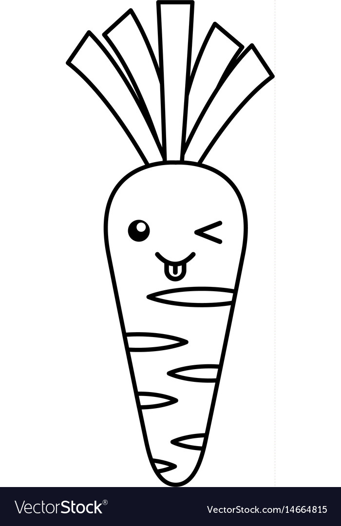 Carrot fresh vegetable kawaii character Royalty Free Vector