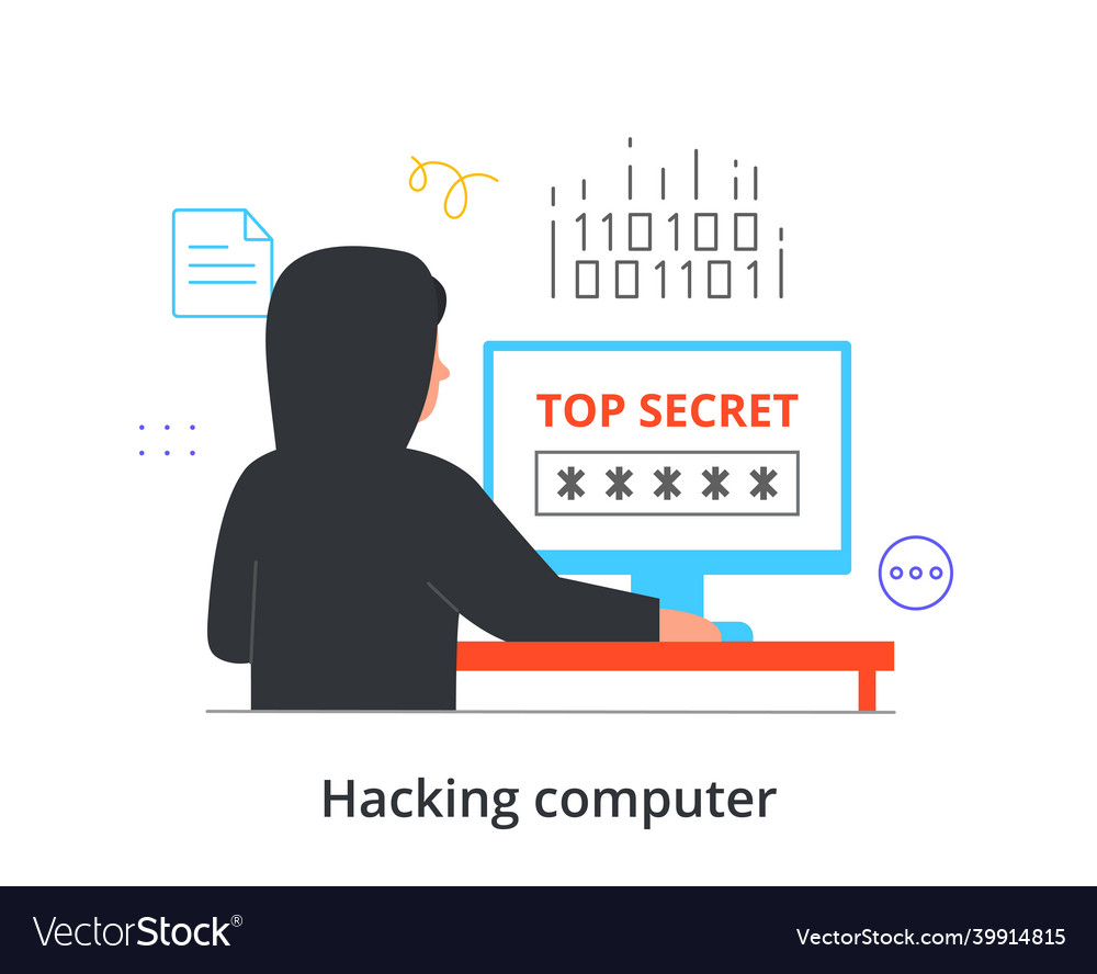 Computer hacking concept Royalty Free Vector Image
