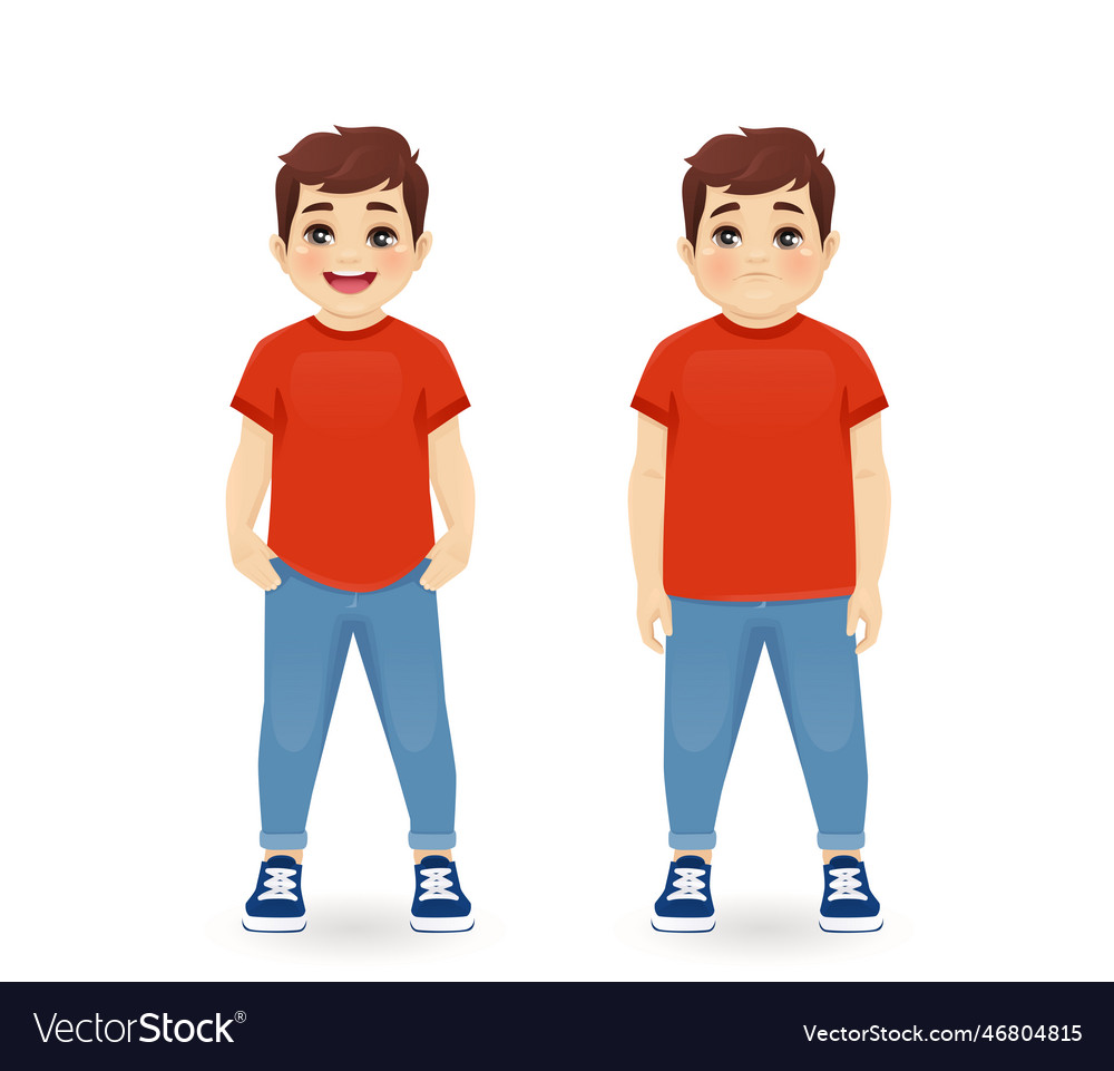 Fat and thin boy Royalty Free Vector Image VectorStock