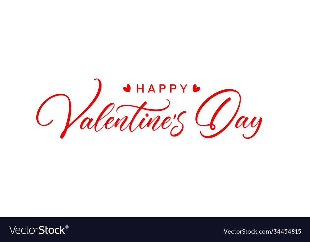 Happy Valentines Day Text Royalty Free Vector Image