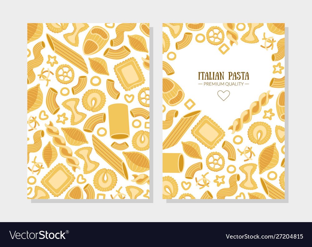 Italian pasta premium quality card template set