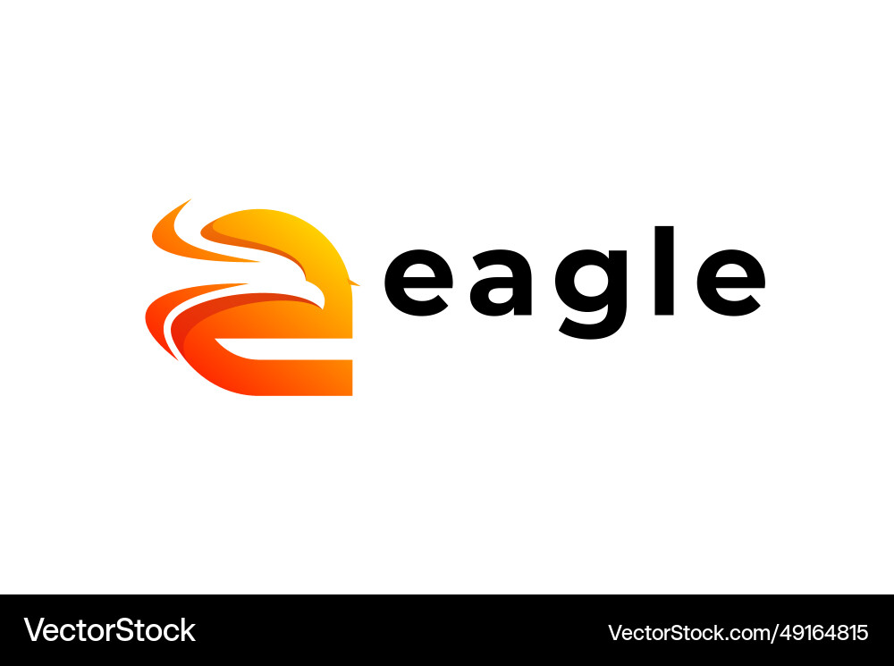 Letter e eagle template logo design Royalty Free Vector