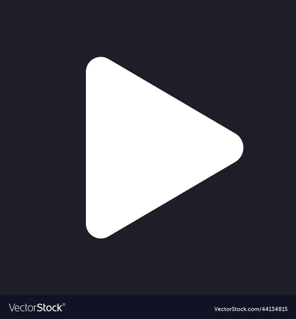 Play dark mode glyph ui icon Royalty Free Vector Image