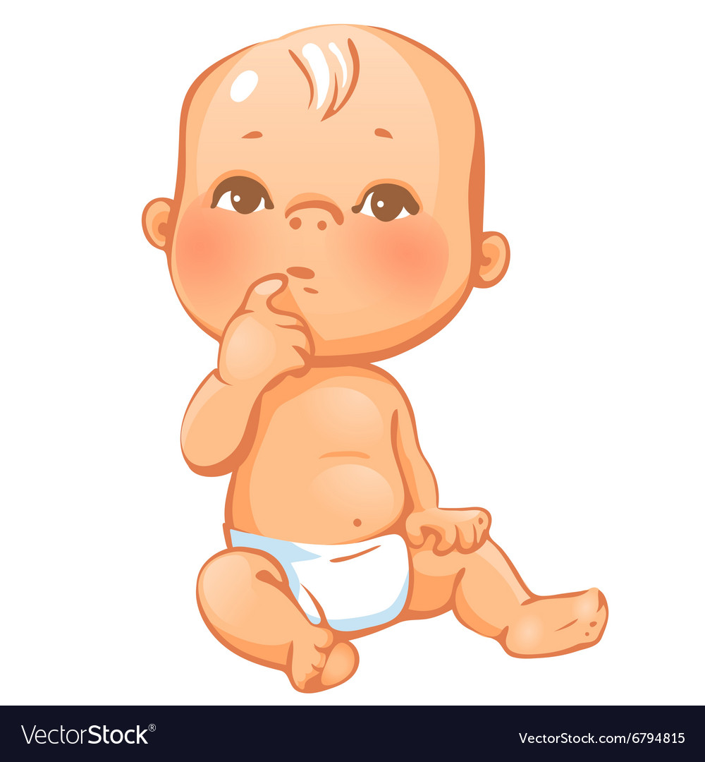 Portrait curiuos little baby Royalty Free Vector Image